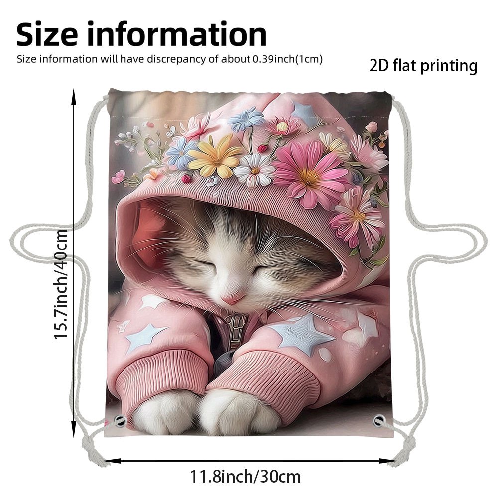 TEMU 1pc A Stylish Pink Backpack Featuring A 2d Flat Print Of A - It Has Adjustable Straps, Multiple Pockets, And Is Ideal For Gym, Yoga, Travel,
