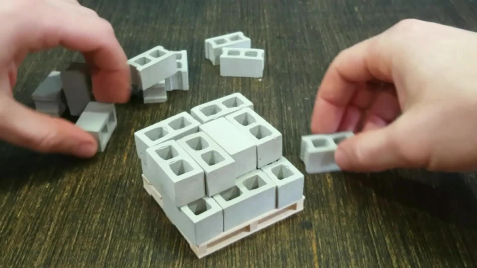 60 Paquetes Bloques de Cemento Escala 1/12 Mini Ladrillos Ladrillos  Miniatura de Concreto Tiny Landscaping Dollhouse