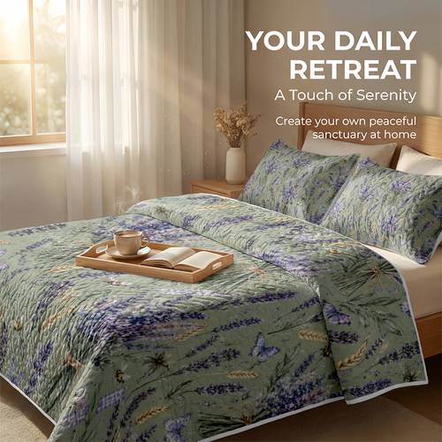 Ensemble de matelassée 3 pièces avec couette et imprimé abeille papillon ( 1 couette, 2 taies d oreiller, rembourrage), thème , , douce, respirante et pour , confortable et avec un design