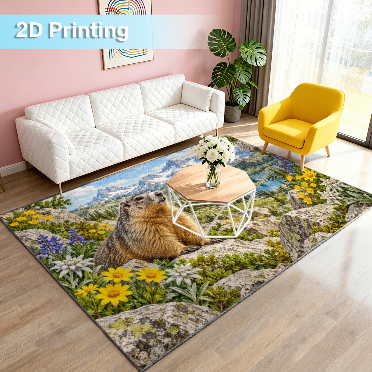 item picture soft velvet and dot print   2d printed   rugs colorful pattern floor mat for living room sofa bedroom bedside coffee table home decor