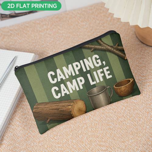 pencil case 1pc outdoor camping rustic gear pencil case stationery storage bag new year and christmas makeup bag pencil case gift bag suitable for mothers daughters teachers graduation holiday gifts