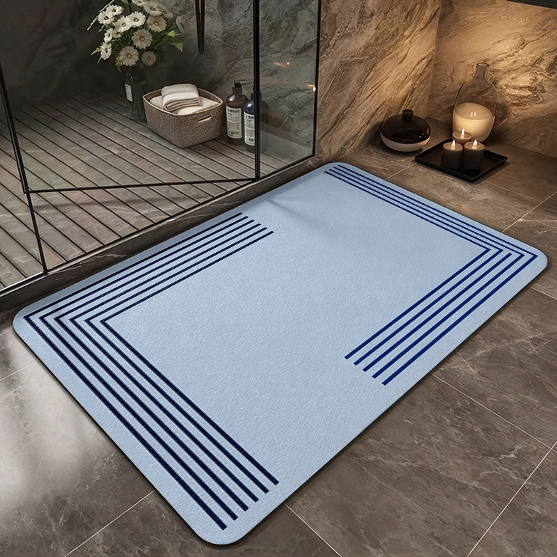 photo de l'article 1 tapis de bain 2d imprimé à plat, avec un motif côtier en    . convient pour une utilisation avec la technologie de     à séchage rapide. ce tapis   et à séchage rapide est idéal pour les   de bain, les buanderies et autres   intérieurs.