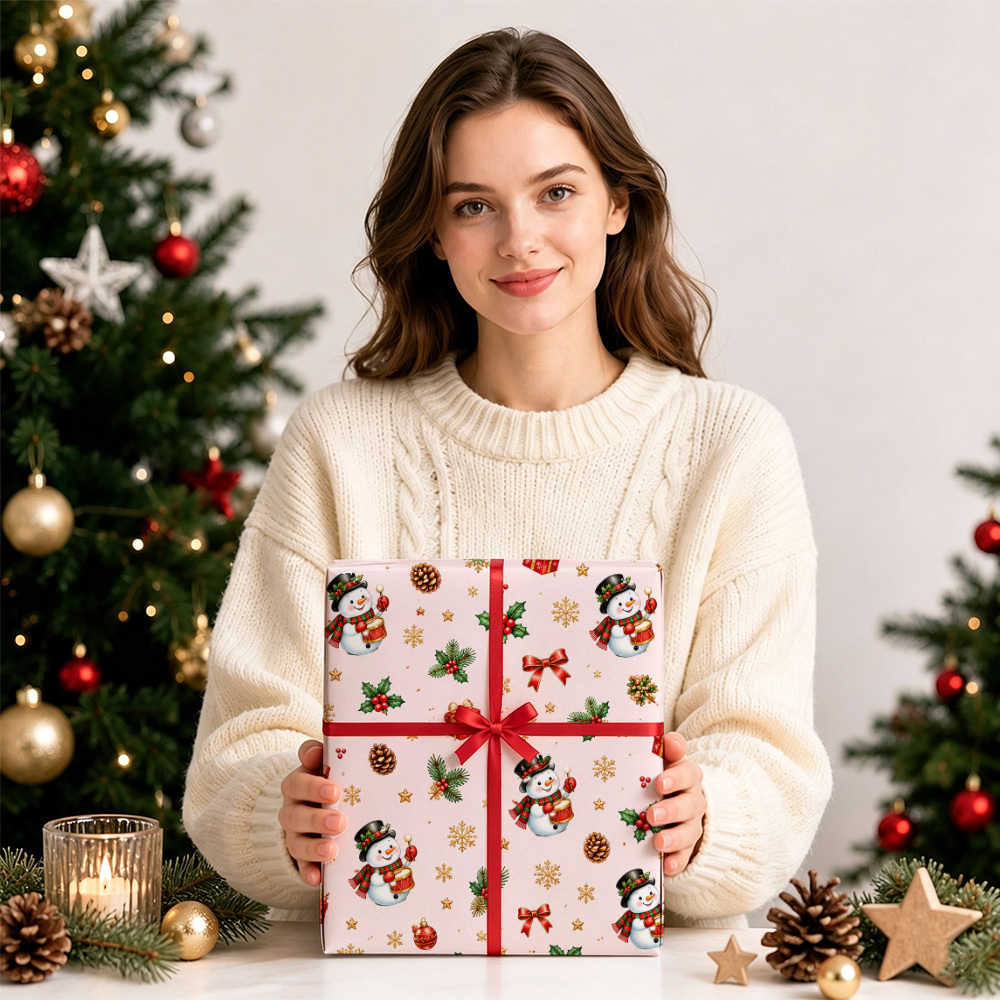rouleau de papier demballage à motif   de   de noël pour lemballage de cadeaux de fêtes, cadeau danniversaire du   an, fête dartisanat, décorations de noël