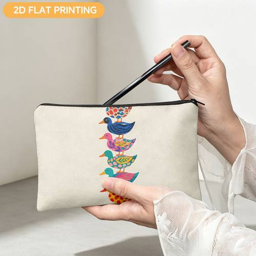 photo de l'article trousse à crayons à thème 1 pièce pour et , organisateur à fermeture éclair avec imprimé , trousse de toilette et de cosmétiques portable, pochette à fermeture éclair pour rangement de papeterie, cadeau de noël pour et