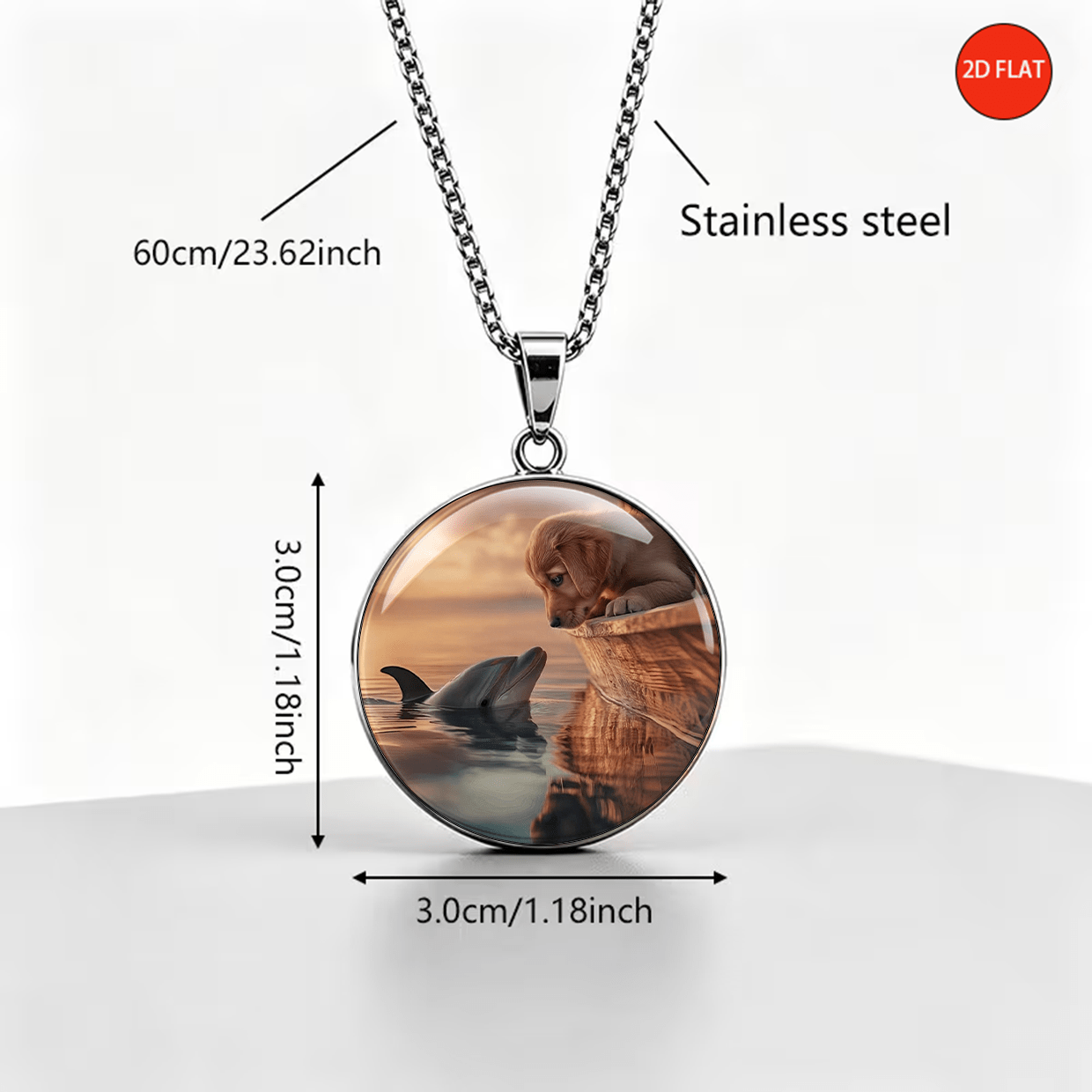 2D Flat Healing-Style Cross-Species Encounter Necklace