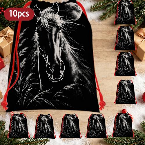 photo de l'article sacs à bonbons et cadeaux multicolores sur le thème du cheval, adaptés aux fêtes, anniversaires, célébrations - sacs à friandises plats 2d de cheval pour , baby showers, pour /lui, vente au détail ( des informations sur ), plat 2d
