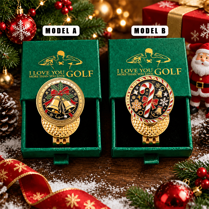TEMU Calcetín Navideño Lindo Marcador de de Golf con Imán, Clip para Sombrero, Marcador de Posición de , Accesorio de Golf Navideño