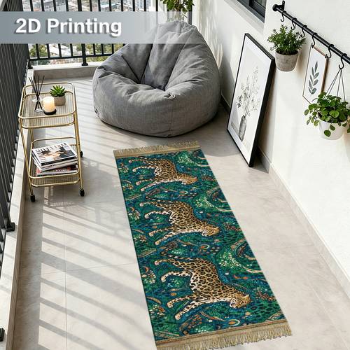tassel velvet long runner rug hallway mat high quality non slip easy to clean kitchen doormat entryway living room bedroom decor soft cozy aesthetic machine washable rug