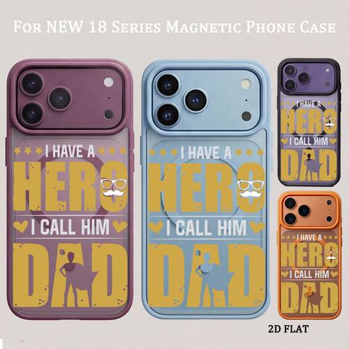 coque de téléphone - dad avec silhouette de + motif i have a hero i call him dad | coque magnétique pour téléphone | impression multicolore 2d plate | design , protection antichoc pour iphone 18 pro max, 17 pro max, 16 pro, 15, 14 plus, 13