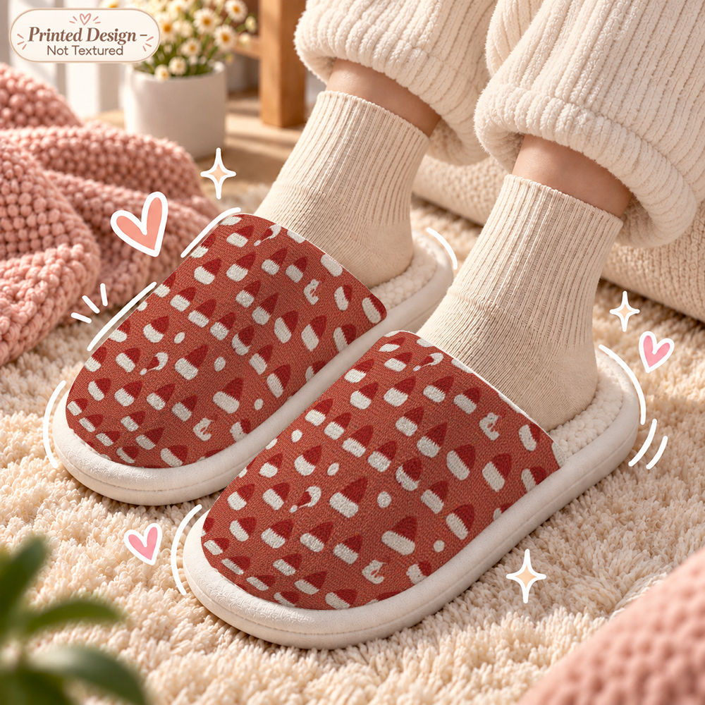 matching couple slippers suitable for men women christmas hat   indoor house shoes sole with soft fabric upper wedding anniversary holiday gift for husband wife novelty matching footwear for  