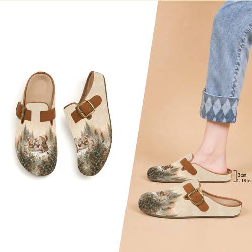zdjęcie przedmiotu świąteczne króliczki z lasu sosnowego w kapeluszu, damskie buty typu mule o szerokim nosku, jesienno-zimowe eleganckie damskie buty, buty typu mule o szerokim nosku, damskie buty każdą porę , modne i eleganckie, eleganckie buty o szerokim kroju