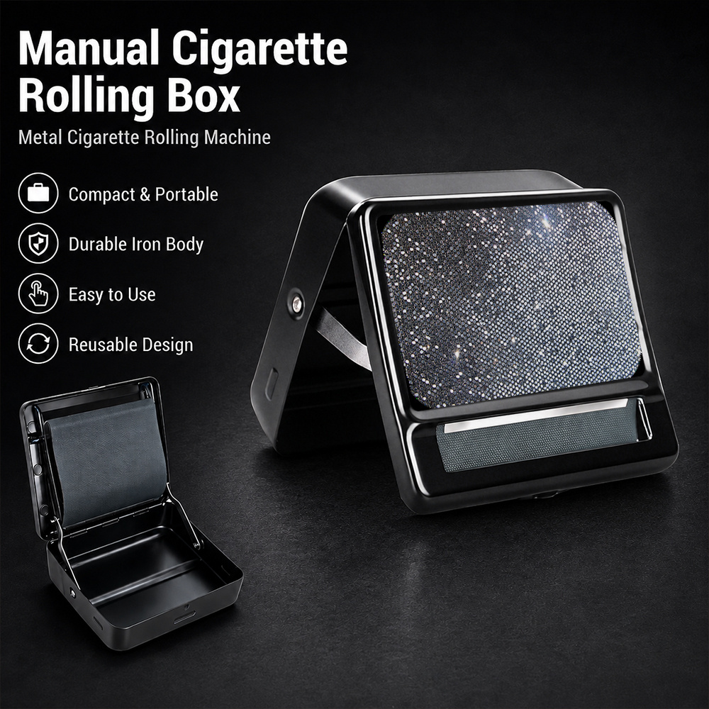 how to use cigarette roller box CHEEMAR Rolling Machine + 20 Unbleached Cigarette Tubes + Metal Cigarette Case + Mat, DIY Manual Tobacco Injector Fits 8mm Diameter Tubes with Rolling Accessories : Health & Household Roll your own cigarettes with