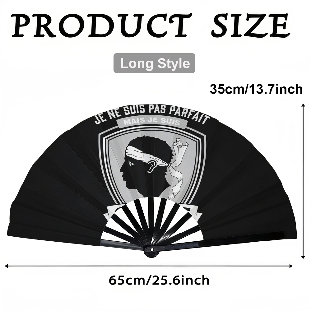 TEMU 1pc Éventail Pliant Femme, Motif Portrait Personnalisé Style Corse, Éventail Pliant Tendance, Éventail Pliant Été, Cadeau , Éventail Pliant