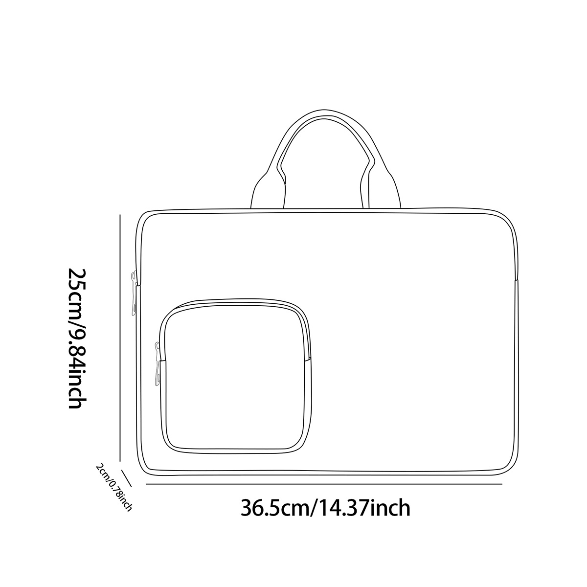 Handheld and Single-Shoulder Laptop Bag with 2D Puppy Print