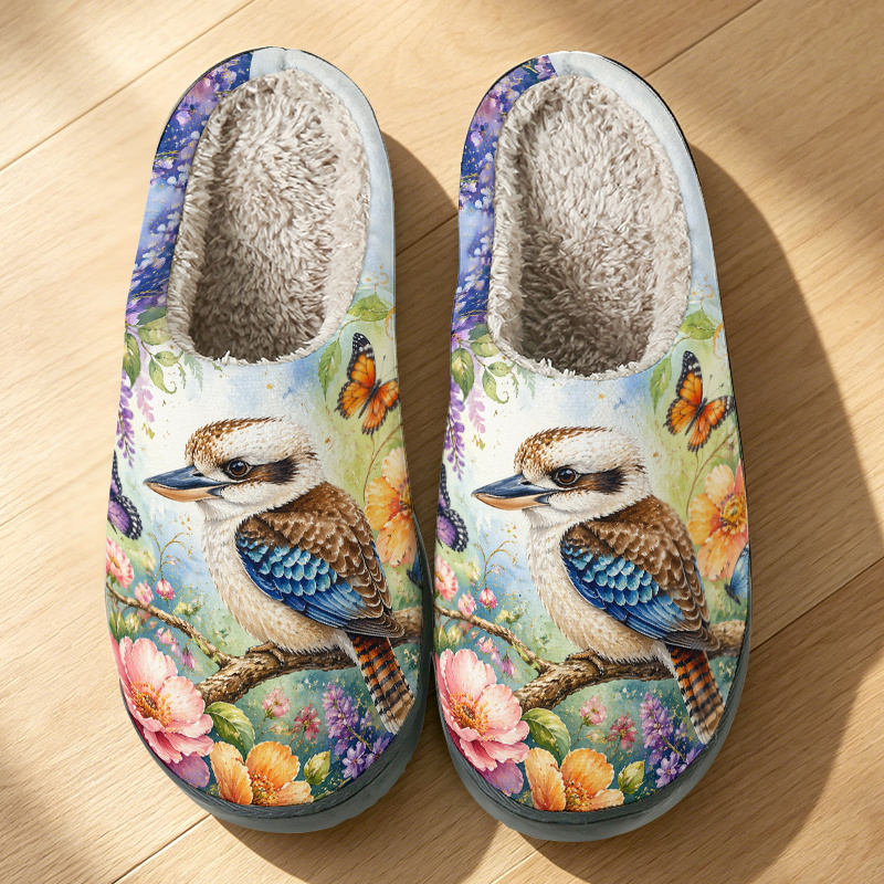 TEMU 1 Pair Garden Pattern Slippers, Fashion Soft Slippers With Sole, Comfortable Warm Plush House Slippers For Women And Men Home Bedroom Indoor