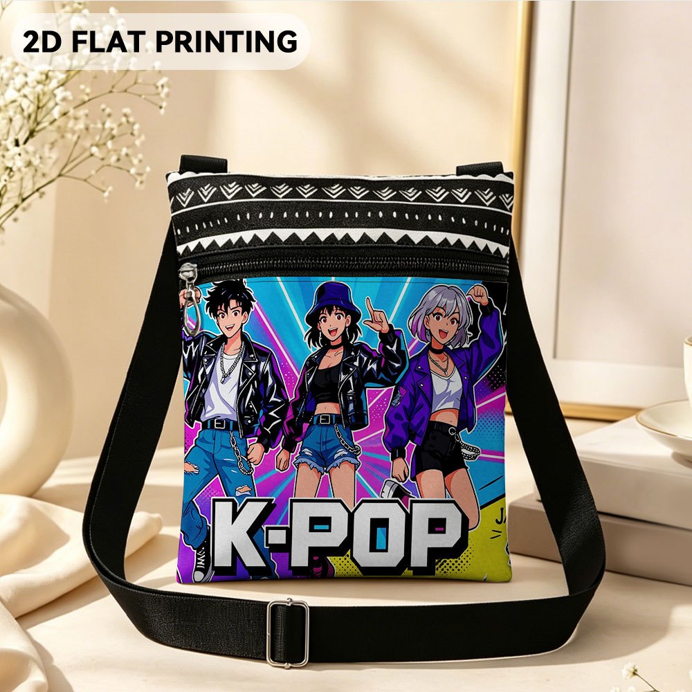 TEMU 1pc [2d Flat Printing] Jacket Chain Belt Crossbody Bag For Daily Use, Vibrant Design Durable Portable Small Favor Bag Gift For Anniversary