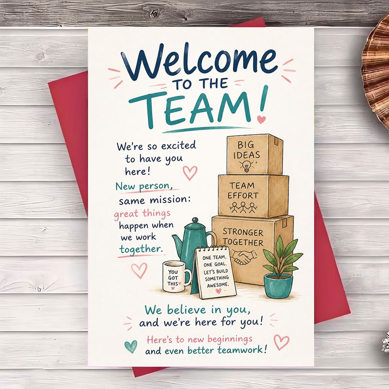 TEMU 1pc Envelope And 1pc Greeting Card Welcome To Greeting Card Card For New Employee Office Welcome Gift And Professional Workplace Appreciation