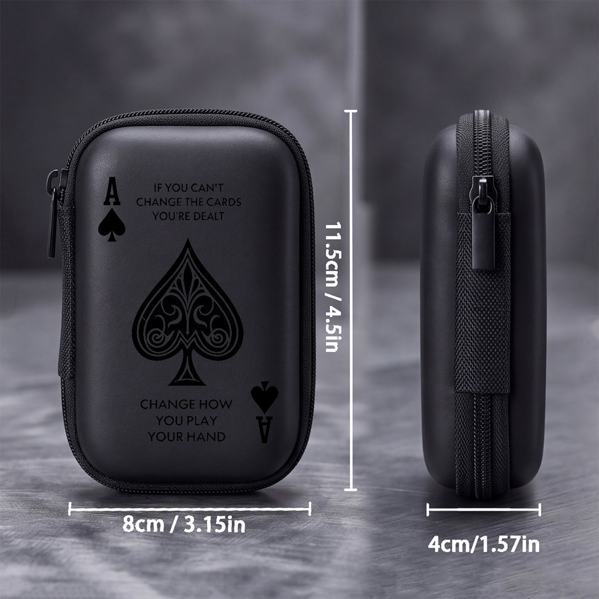 TEMU Spade A Card Changing And Playing Method Improvement Printed Eva Hard- 4.3-inch Compact Storage Bag - Durable Protective Travel Organizer For