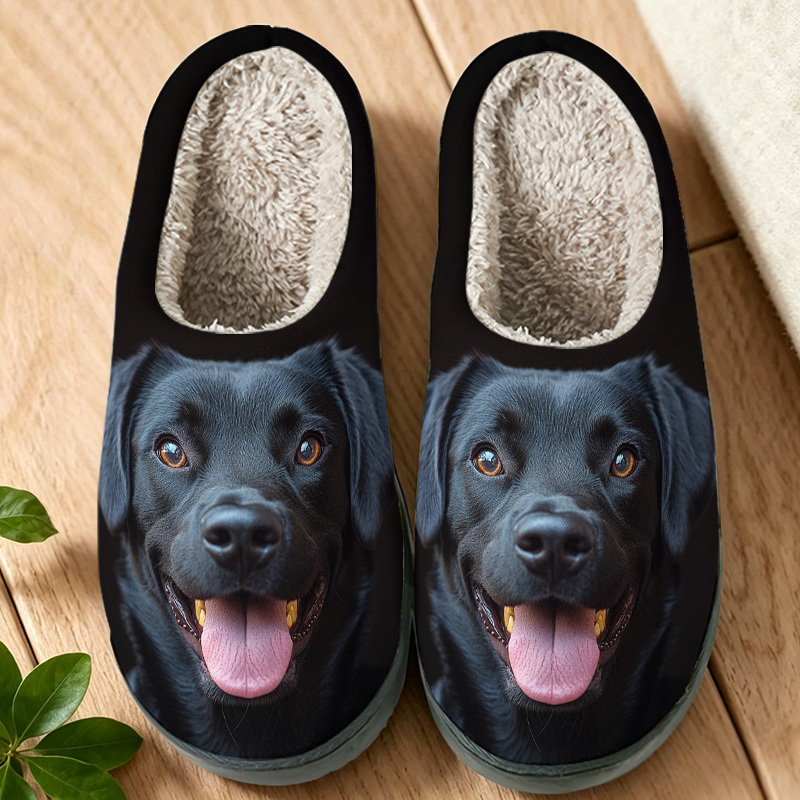 TEMU 1 Pair Men' & Women' Slippers - Non-slip Sole Warm Plush Indoor/outdoor With , Tpr Sole Suitable For Gift For Home Bedroom, Casual Wear For
