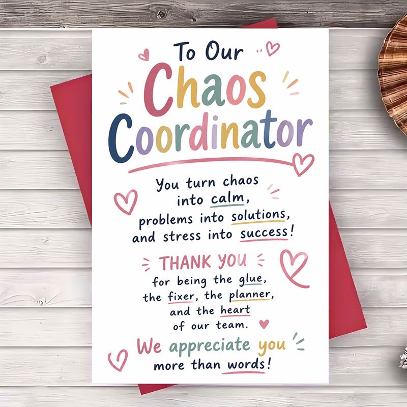 TEMU 1pc Envelope And 1pc Greeting Card Coordinator Appreciation Greeting Card Thank You Gift For Coworker Boss Manager Or For Office Recognition And