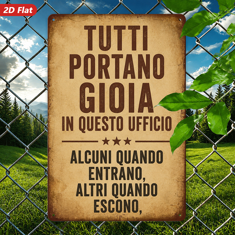TEMU Targa da ufficio 2D piatta, 1 pz, umoristica, con citazione "Tutti gioia", decorazione per la casa, con scritta "In questo ufficio, alcuni