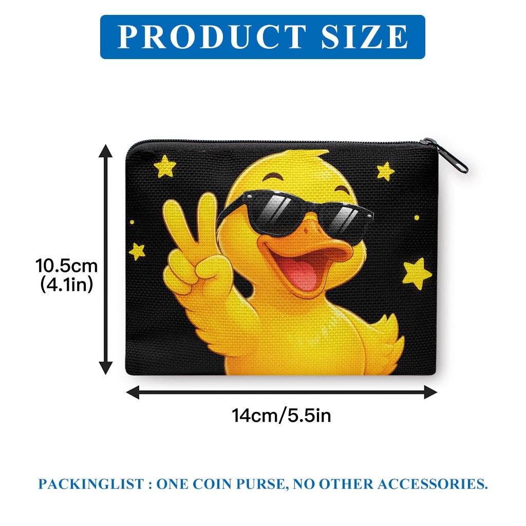 TEMU Coin Purse, Duck Wearing Sunglasses Print Coin Purse, Affordable Price, Compact, Can Hold , Keys, Lipstick, Earbuds, Portable Wallet And Small