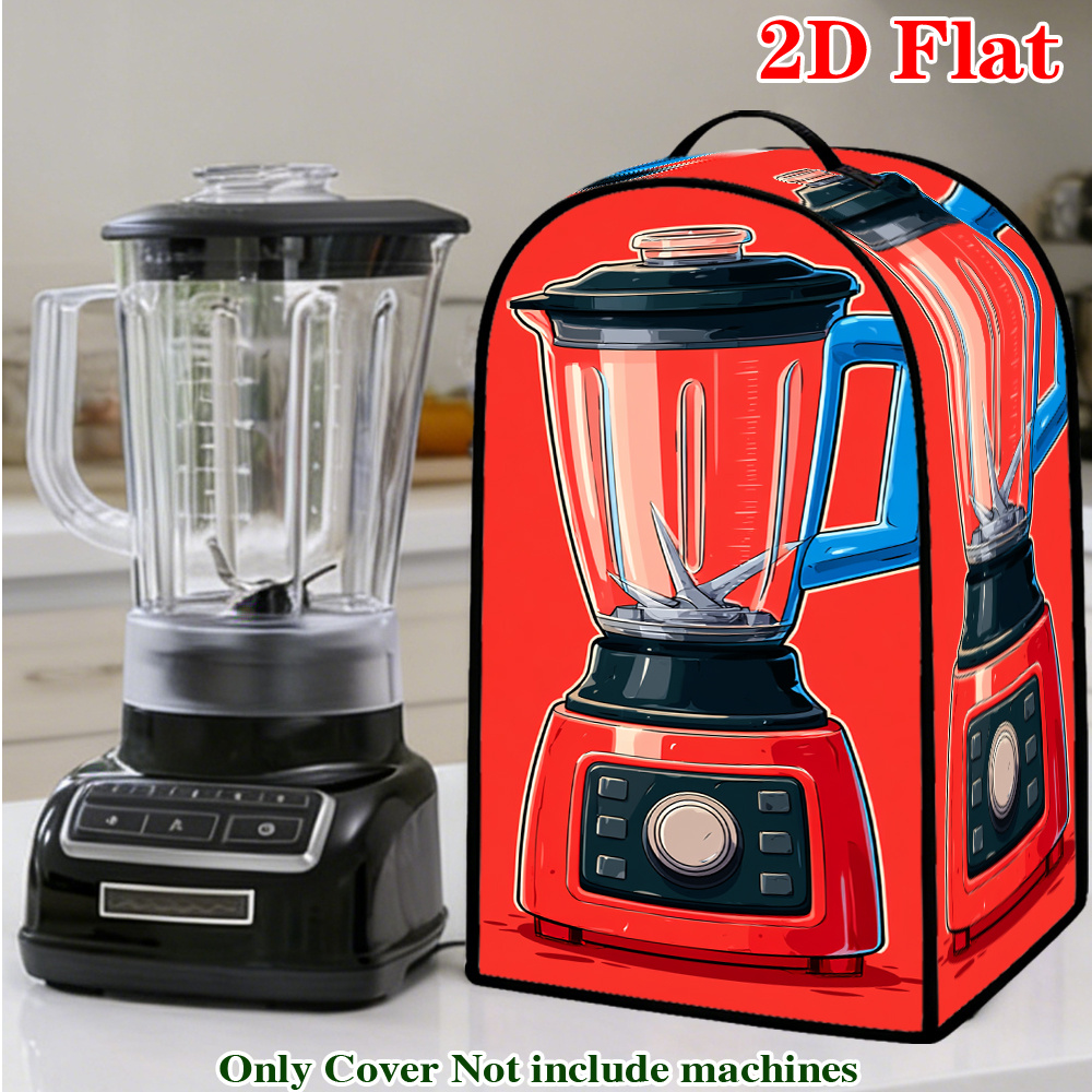 2D Flat, 1pc Red Kitchen Blender with Transparent Jar Pattern Blender Cover, Kitchen Appliance Dust Cover Can Be Hung Up, Decorative for Blenders, Coffee Machines, Juicers, And Food Processors