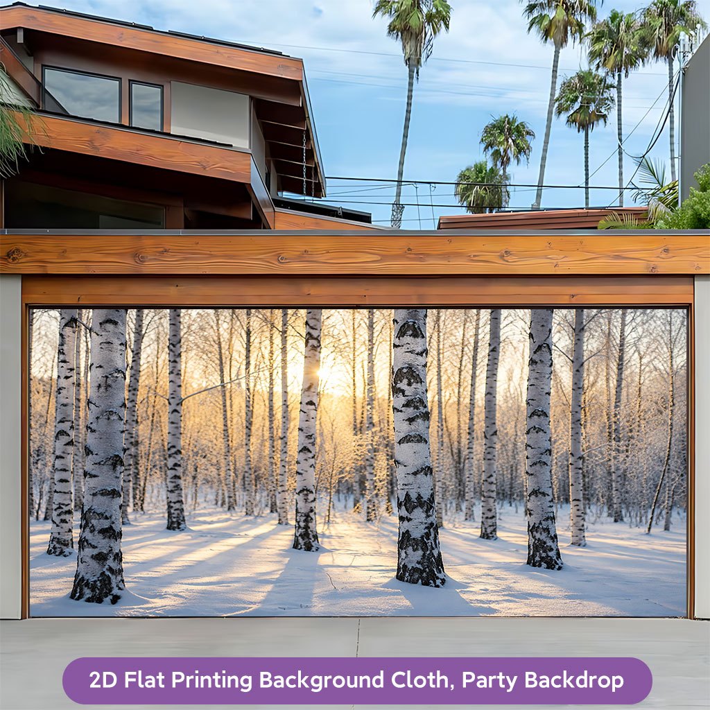 Beautiful Winter Forest Scene Background Cloth Banner