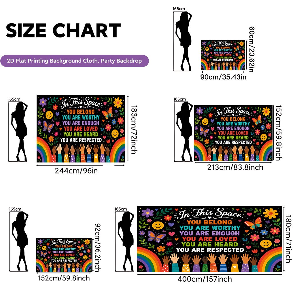 TEMU 2d Flat, 2d Flat - 2d Flat Printing Backdrop Banner 1pc, Love Kindness Background Cloth Banner, Polyester Background Cloth, Suitable For Wall