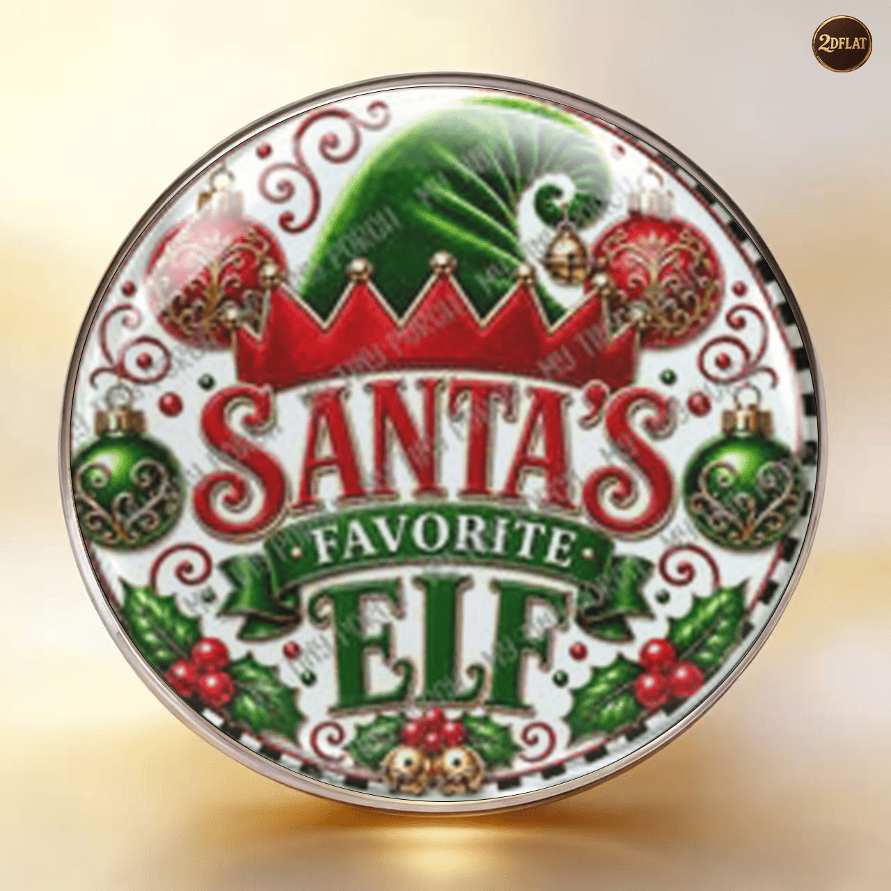 TEMU 2d Flat, 1pc 1pcs Suitable For Christmas Themed Badge - Elf Print Pin, Durable Unisex Elf For Clothing & Backpacks, Festive Elf Decoration For
