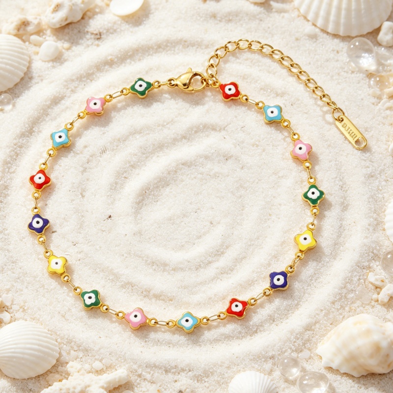 Summer Stainless Steel Dopamine Devil's Eye Foot Chain