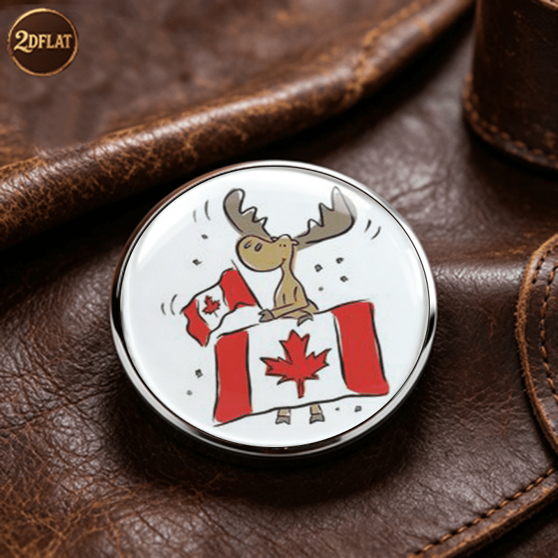 TEMU Broche en acier inoxydable drapeau à et feuille d'érable de style , accessoire commémoratif amusant, épingle pour tenue décontractée, sac à dos,