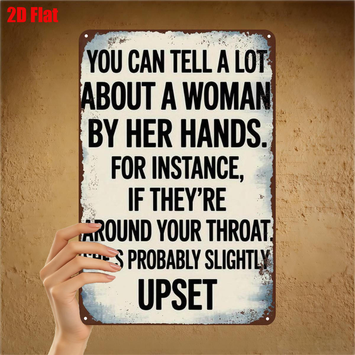 TEMU 2d Flat, 2d Flat 1pc, " A Story: Funny Metal – 'you Can Woman By ...' – Rustic Wall Decor For Home Or Gift" 8×12 Inch, 2d Flat