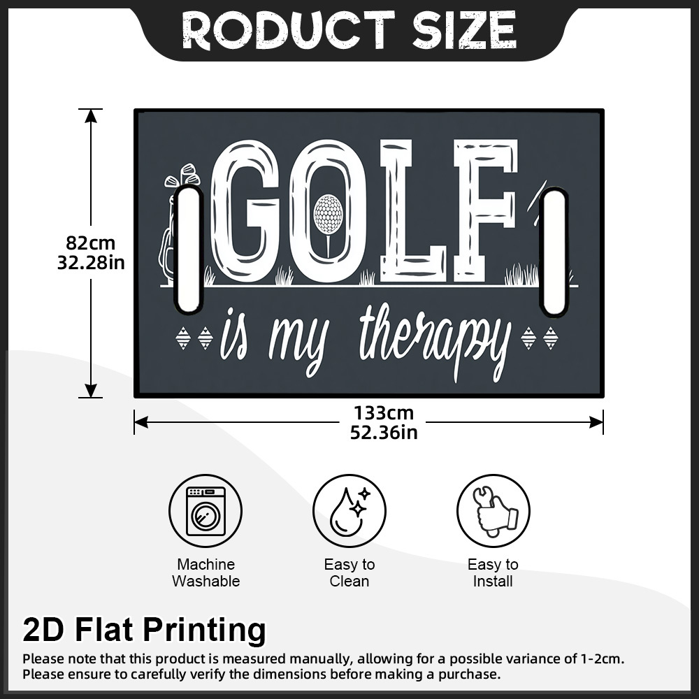 TEMU (2d Flat) 1pc Golf Is My Therapy Printed Golf Cart Seat Cover, Fits Common Golf Cart Cushions, Handy Golf Gear, Effectively Keeps Seat Surface