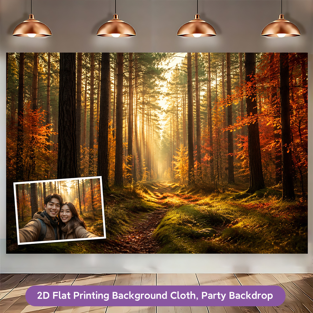 Autumn Forest Backdrop Banner for Home Decor and Parties