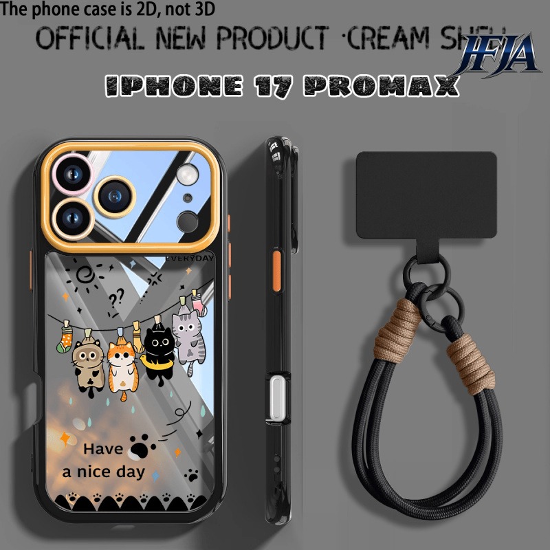 TEMU Phone Case - 2d Flat, Cartoon Cat And Dog Pattern Colorful Cream Full-coverage Phone Case Suitable For Iphone X/11/12/13/14/15/16/17/air/pro/pro