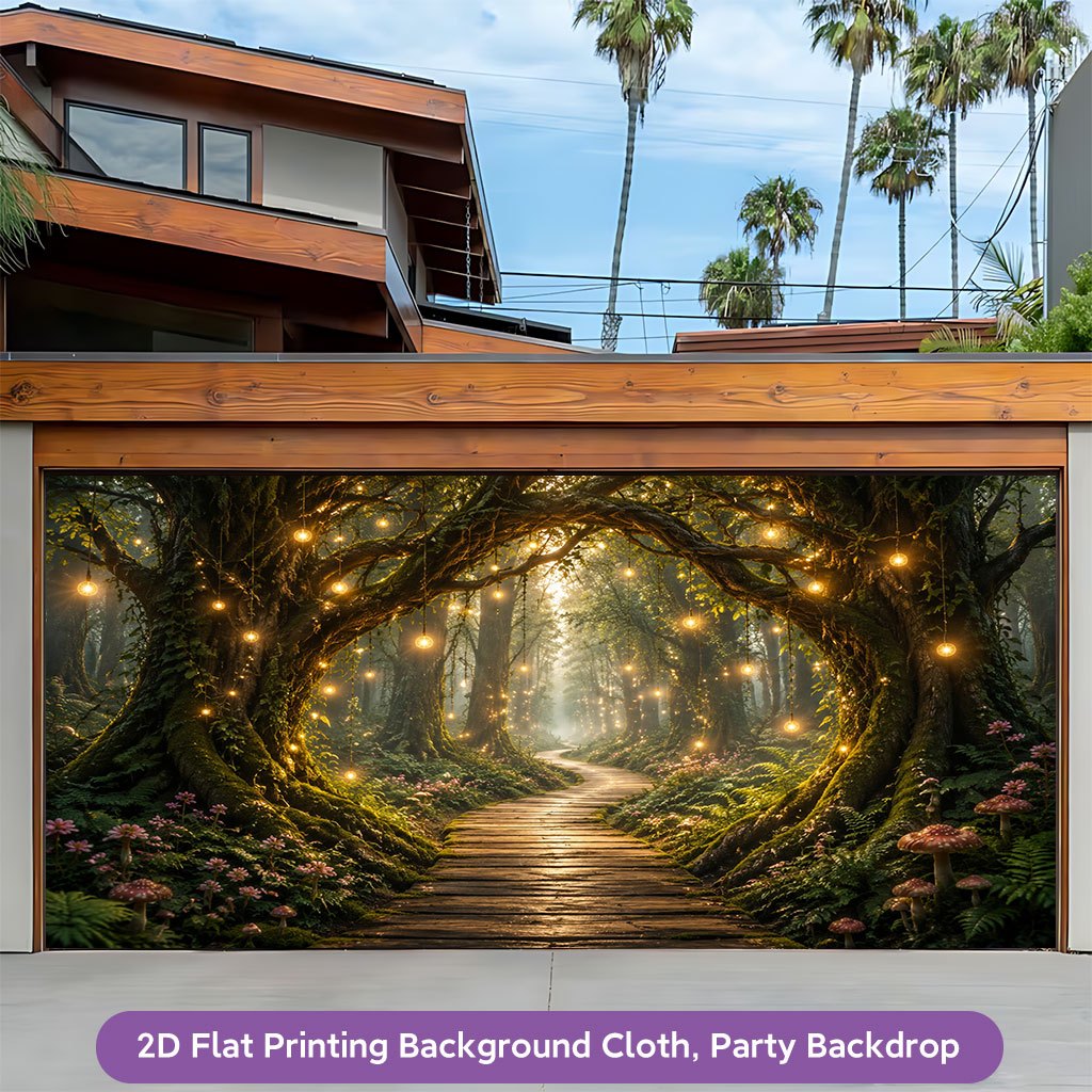 Enchanted Forest Pathway Background Cloth Banner
