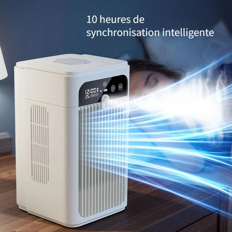 Mini Ventilateur Rafraîchissant à Brumisation, Refroidisseur d'Air de Bureau, Ventilateur Climatiseur Portable pour Dortoirs et Bureaux. Refroidissement Rapide, Réservoir d'Eau de 500 ml avec Brumisat