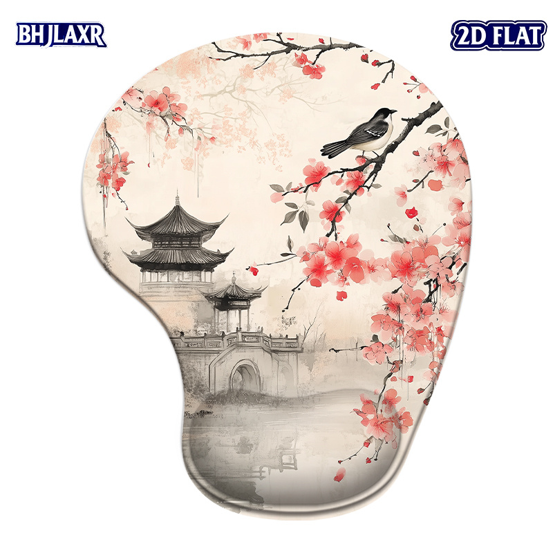 TEMU 1pc 2d Flat Ergonomic Mouse Pad With Wrist Support, For Carpal Tunnel, Comfortable Computer Mouse Pad For Laptops, Suitable For Women's Gaming