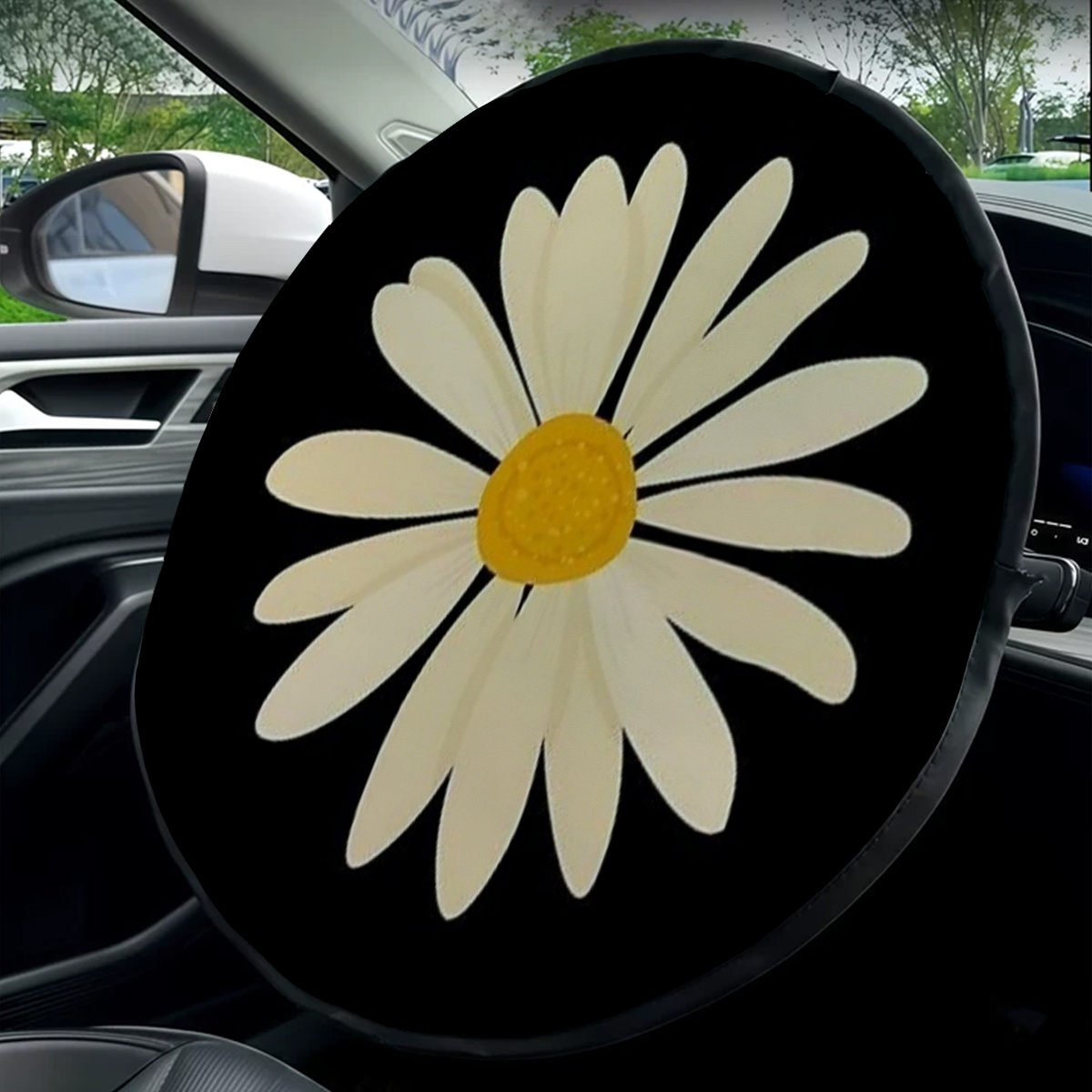 TEMU Pare-soleil pour volant de voiture Daisy, style simple, parfait pour l'été pour prévenir les dommages et la chaleur, bloque efficacement les ,