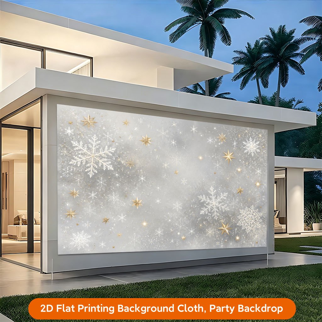 Snowflakes And Stars Glittering Background Cloth Banner