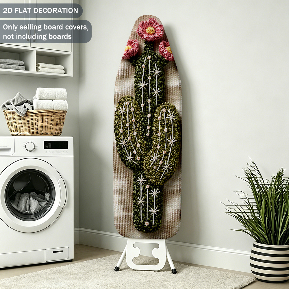item picture cactus ironing board cover with     stretchy fabric cover suitable for   room decor elastic edges for     replacement cover compatible for ironing boards 2d flat