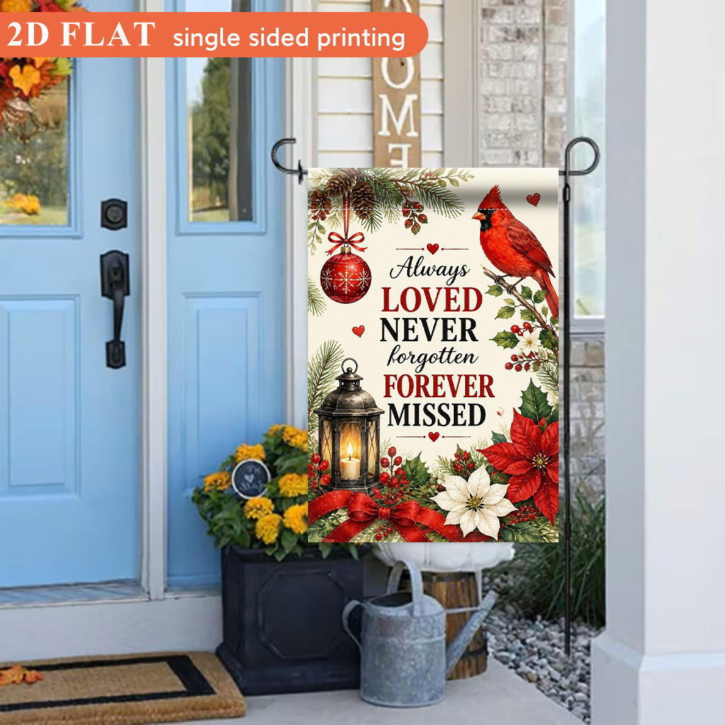 TEMU 2d Flat, 2d Flat Garden Flag 1pc, Forever , Features A Vibrant Single-sided Design; A Farmhouse-style Banner Suitable For Seasonal Decor