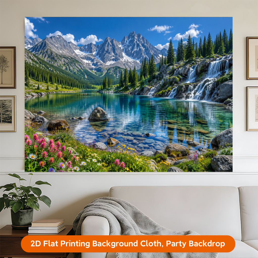 Nature Landscape with Clear Lake Background Cloth