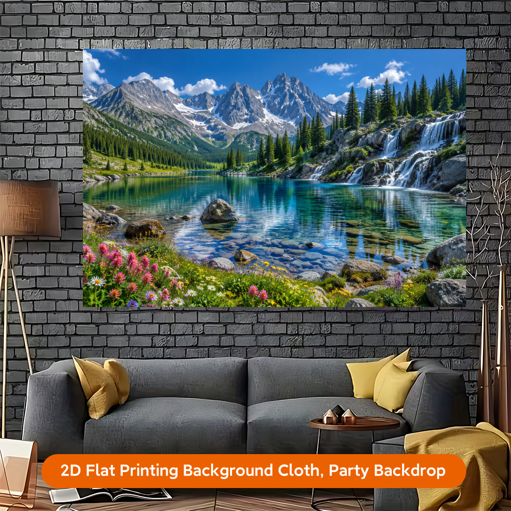 Nature Landscape with Clear Lake Background Cloth
