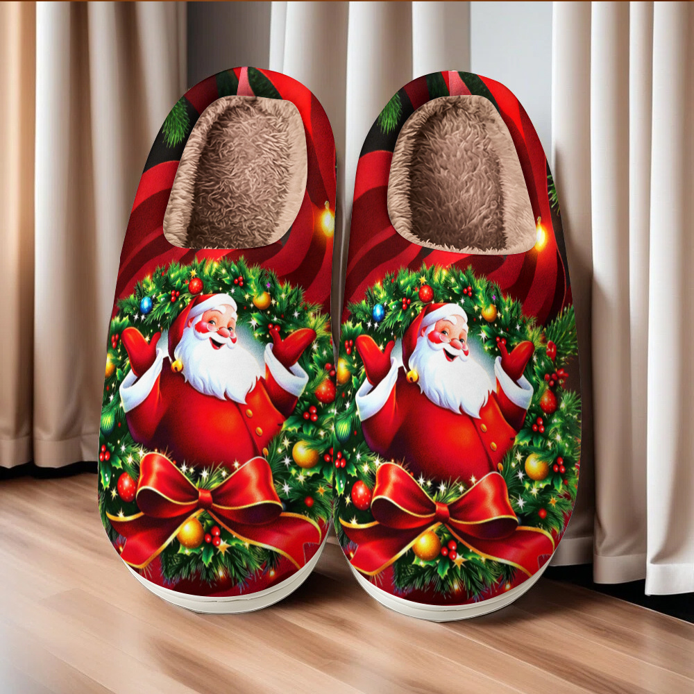 TEMU Christmas-themed Slippers, A Great Item For Staying Warm In The Depths Of Winter. Suitable For And Middle-aged Office Workers, Students, Stay-