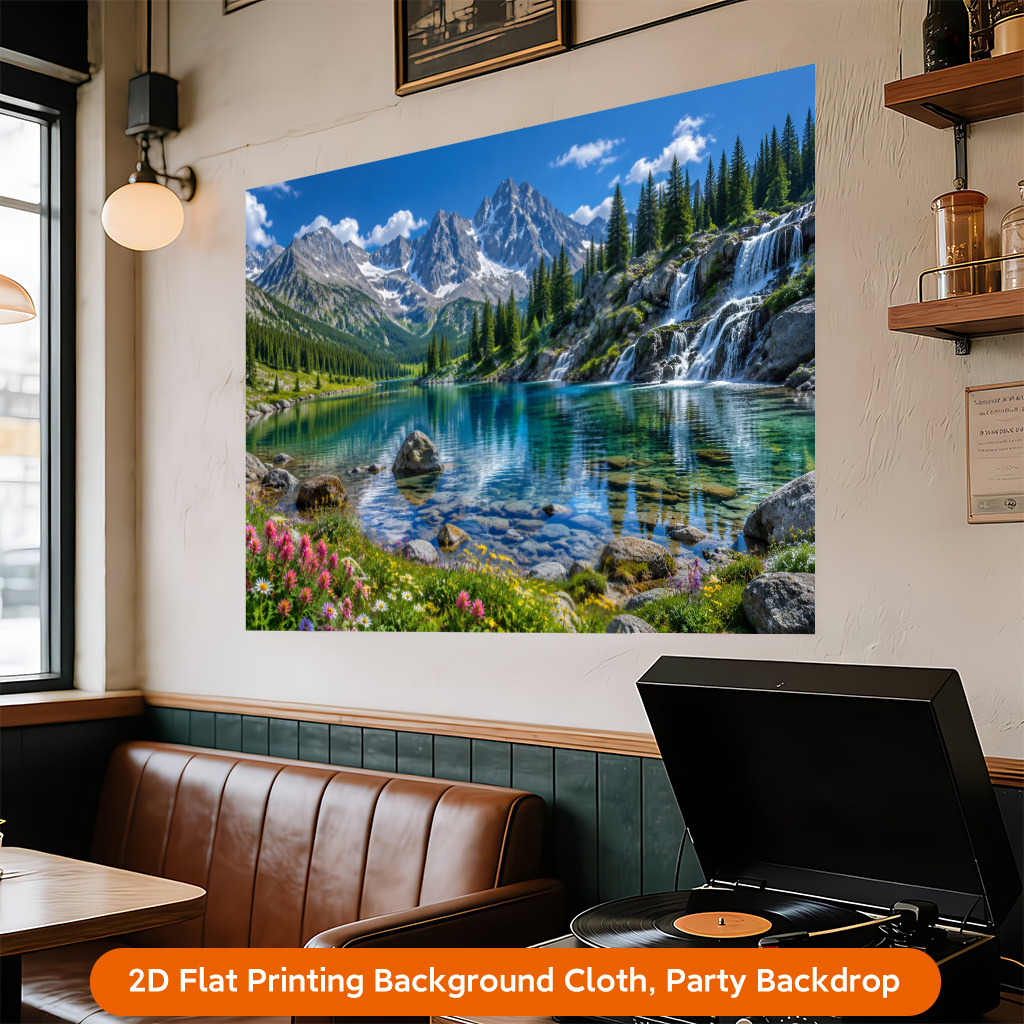 Nature Landscape with Clear Lake Background Cloth