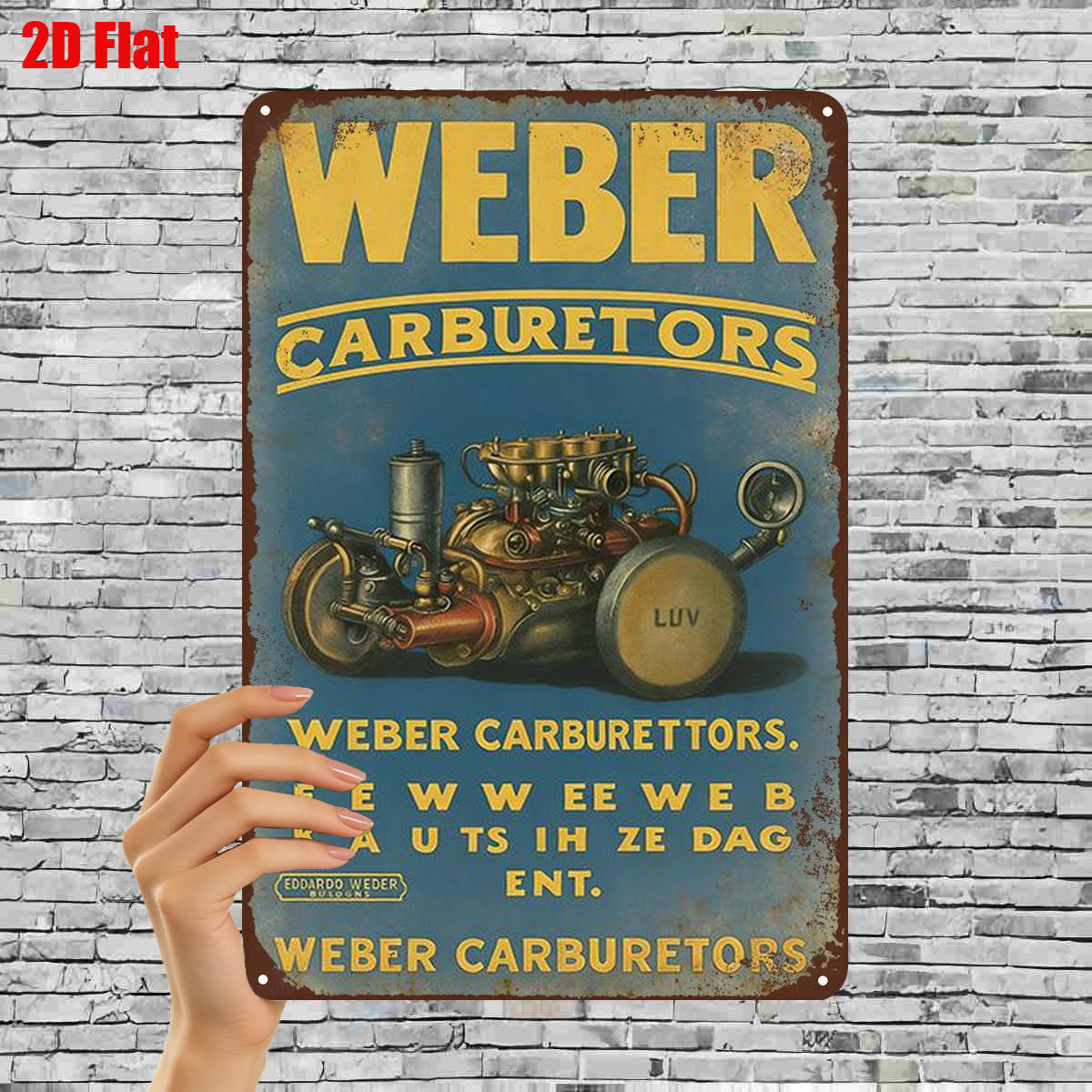 TEMU 2d Flat 1pc, Vintage Carburetors Metal Sign â Art For Garage Decor 8x12 Inch