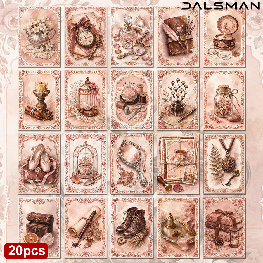 TEMU 20-pack Vintage Aesthetic Postcard Set For Retro Stationery For Home Decor And Journaling Collectible Decorative Card For Special Occasions