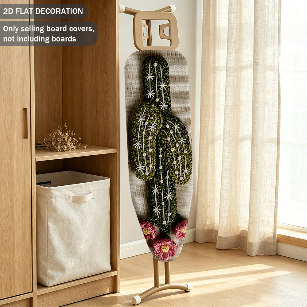 cactus ironing board cover with     stretchy fabric cover suitable for   room decor elastic edges for     replacement cover compatible for ironing boards 2d flat